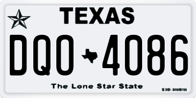 TX license plate DQO4086
