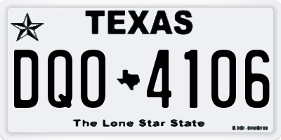 TX license plate DQO4106