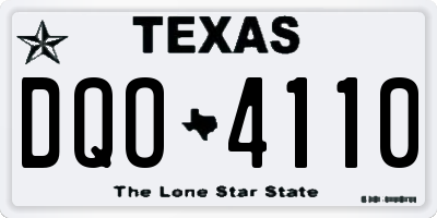 TX license plate DQO4110