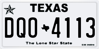 TX license plate DQO4113