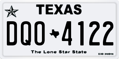 TX license plate DQO4122