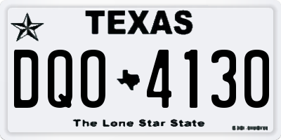 TX license plate DQO4130
