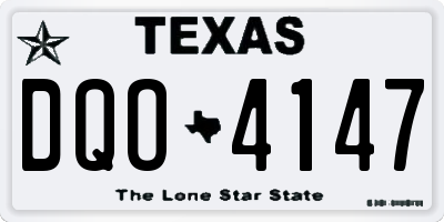 TX license plate DQO4147