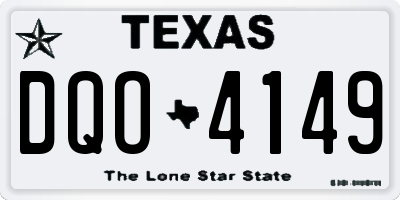 TX license plate DQO4149