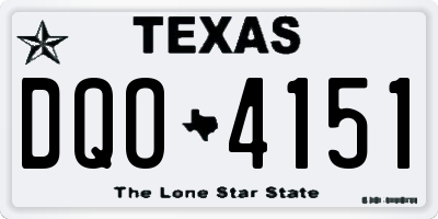 TX license plate DQO4151