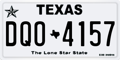 TX license plate DQO4157