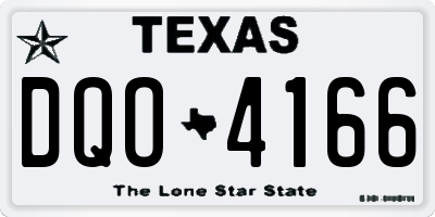 TX license plate DQO4166