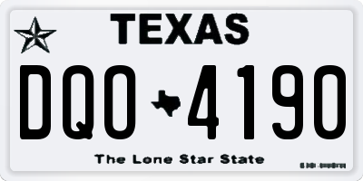 TX license plate DQO4190