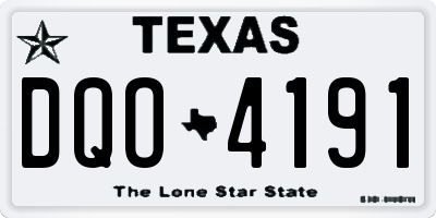 TX license plate DQO4191