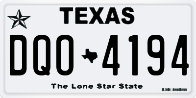 TX license plate DQO4194