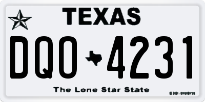 TX license plate DQO4231