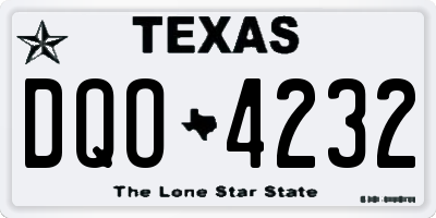 TX license plate DQO4232
