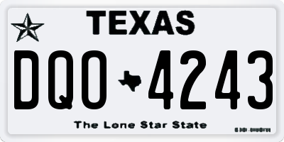 TX license plate DQO4243