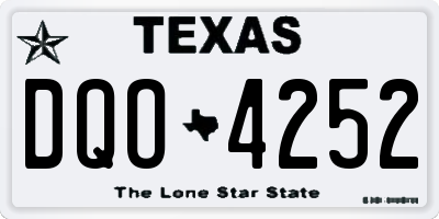 TX license plate DQO4252