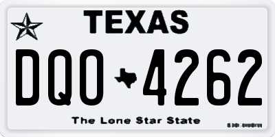 TX license plate DQO4262