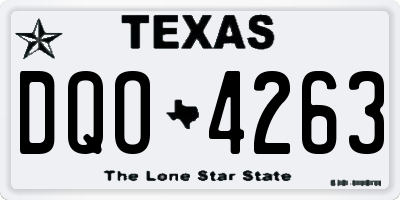 TX license plate DQO4263