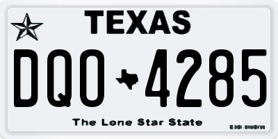 TX license plate DQO4285