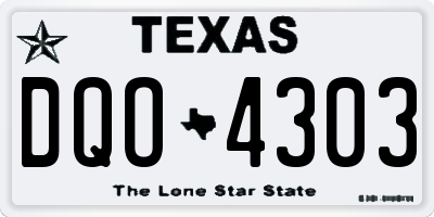 TX license plate DQO4303