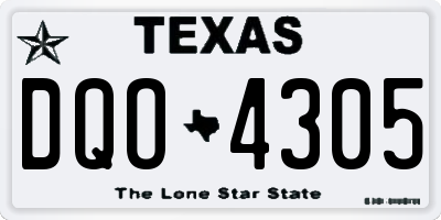 TX license plate DQO4305