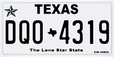 TX license plate DQO4319
