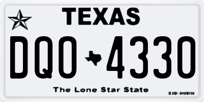 TX license plate DQO4330