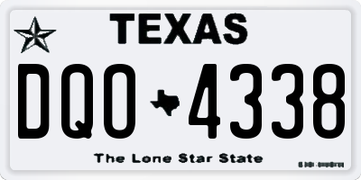 TX license plate DQO4338