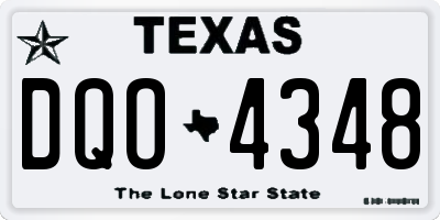 TX license plate DQO4348