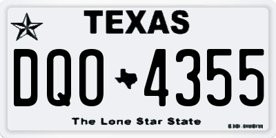 TX license plate DQO4355