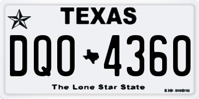 TX license plate DQO4360