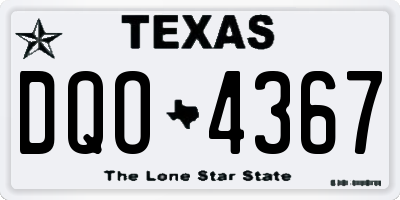 TX license plate DQO4367