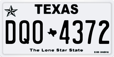 TX license plate DQO4372