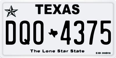 TX license plate DQO4375