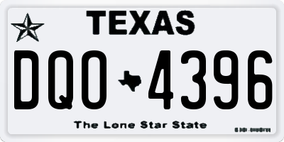 TX license plate DQO4396