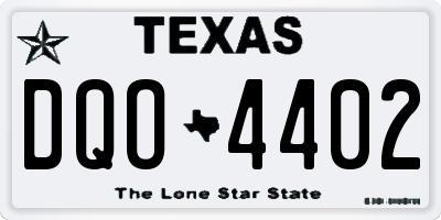 TX license plate DQO4402