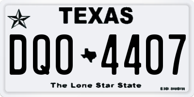 TX license plate DQO4407