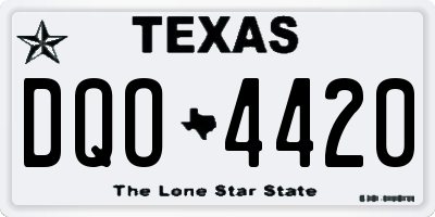 TX license plate DQO4420