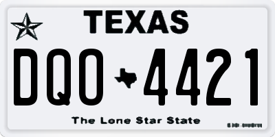 TX license plate DQO4421