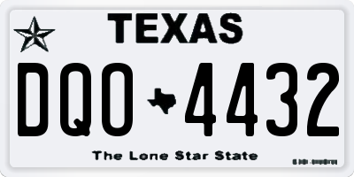 TX license plate DQO4432