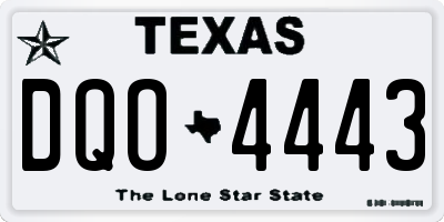 TX license plate DQO4443