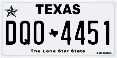 TX license plate DQO4451