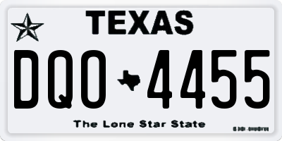 TX license plate DQO4455