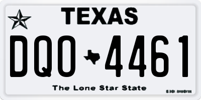 TX license plate DQO4461