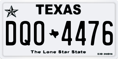 TX license plate DQO4476