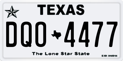 TX license plate DQO4477