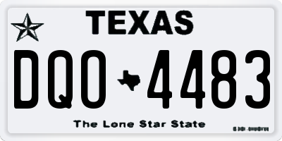 TX license plate DQO4483