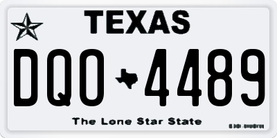 TX license plate DQO4489