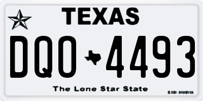 TX license plate DQO4493