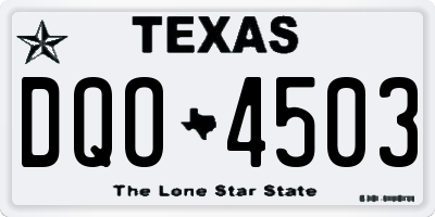 TX license plate DQO4503