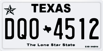 TX license plate DQO4512