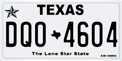 TX license plate DQO4604